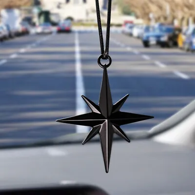 Car Auto Rearview Mirror Pendant Guide Star North Ornament Hanging Charm Black • £7