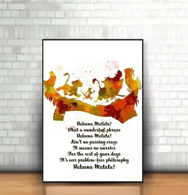 £4.99 • Buy ART PRINT The Lion King Quote Illustration Wall Art Gift Decor Home Disney Home