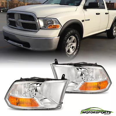 For 2009-2014 Dodge Ram Pickup LED Chrome Headlights Pair Head Lamps Assembly • $77.98