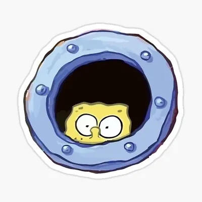 £3.83 • Buy SpongeBob SquarePants Peeping Decal Funny Porthole Lurking Sponge Bob Sticker