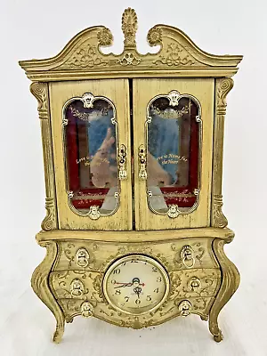 Vintage Jewelry Love Story Working Music Ballerina Clock Box French Style • $57.60