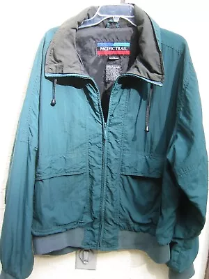 Vintage Pacific Trail Jacket Mens Large Green Windbreaker Hooded Outdoor Nylon • $29.99