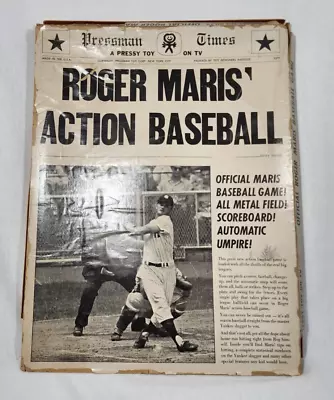 Roger Maris Action Baseball - Vintage 1962 Pressman Action Game With Marbles! • $38.38