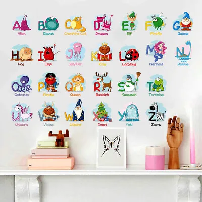 Removable Alphabet Letter Animals Large Wall Sticker Baby Kids Room Children • £7.99