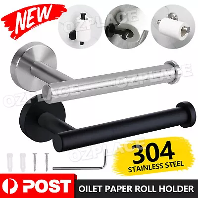 $13.95 • Buy Mounted Toilet Paper Roll Holder Stainless Steel Hook Bathroom Wall Storage NEW