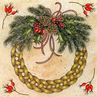 Celtic Wreath Christmas Card Animal Non Religious Pagan Yuletide Knot Garland • £3
