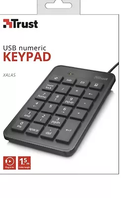 TRUST Xalas Numeric USB Keypad BRAND NEW *FREE TRUST MOUSE PAD* • £9.99