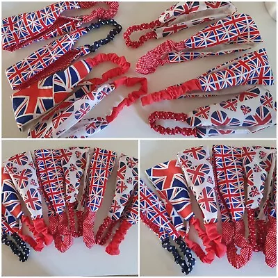 Handmade Union Jack Headband Festivals Dress Up Cotton Made In UK • £5