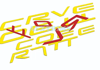 Yellow Raised 1/16  Logo Letters For C5 Corvette 96-2004 Front & Back Us Made • $19