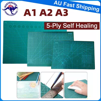 A1 A2 A3 5-Ply Self Healing Cutting Mat Craft DIY Grid Lines 2 Side Thick PVC AU • $16.05