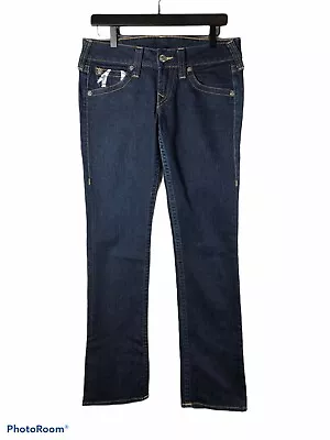 True Religion Women’s Billy Straight Leg Flap Pockets Dark Wash Jeans Size 29 • $24.49