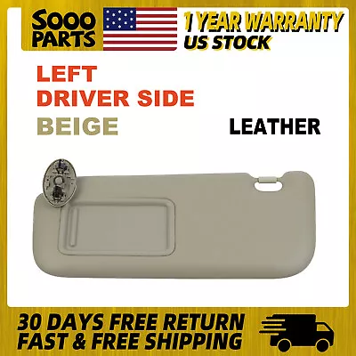 Beige Leather Sun Visor W/ Mirror Left Driver Side For 2009-2013 Toyota Corolla • $39.49