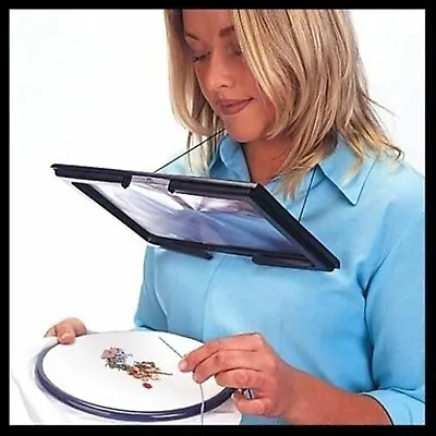 KAV Hands Free Magnifying Glass With LED Light Neck Cord For Reading Sewing • £9.99