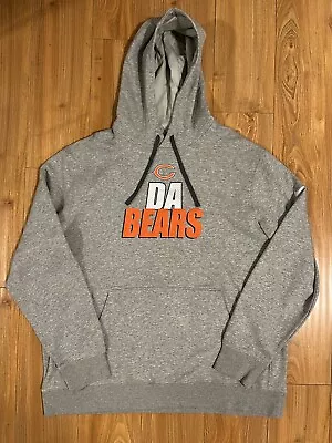 Mens Chicago Bears “DA BEARS”  Nike Swoosh Gray Hoodie Sweatshirt Size XXL • $40