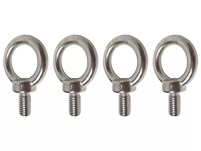 1/4  Stainless Steel Lifting Eye Bolt UNC Thread Type 316 - Pack Of Four • $9.99