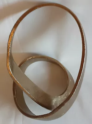 Infinity Loop Gold Color Abstract Sculpture Mid-century Modern Minimalist Art • $79.95