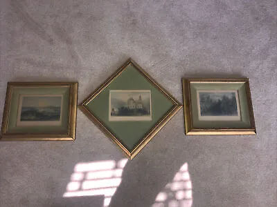 Set Of 3 Antique Marshall Fields Country Landscape Framed Print H.W. Bartlett • $75