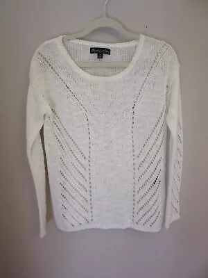 Elizabeth And James Women's Ivory Knit Pullover Long Sleeve Sweater M • £11.40