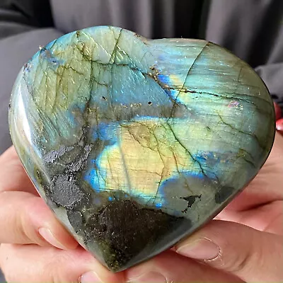 354G Natural Colorful Elongated Stone Crystal Heart Shaped Decorative Energy • $0.99