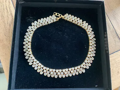 Christian Dior GROSSE 1968 Diamante Necklace Gold • £165.99