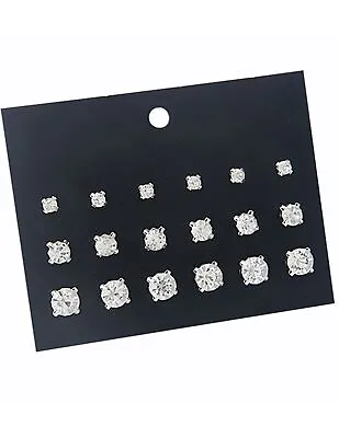 Rhinestone Diamante Multi Pack Earrings 9 Pairs  Studs Diamond Crystal Stud • £4.99