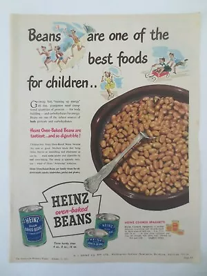 Vintage Australian Advertising 1953 Ad HEINZ BAKED BEANS Beach Spaghetti Art  • $16.95