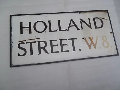 Vintage  Holland Street W8  Enamel London Street Sign • £650