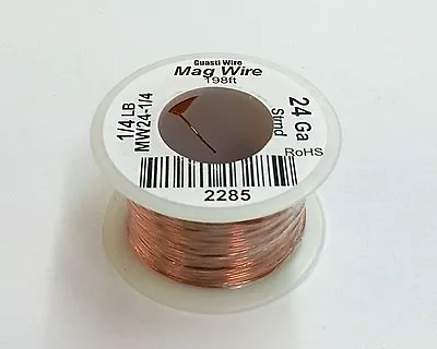 NEW 24 Gauge Insulated Magnet Wire 1/4 Pound Roll (198' Approx. Length) 24AWG • $10.95