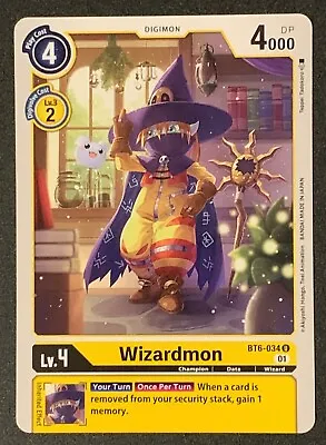 Wizardmon | BT6-034 U | Yellow | Double Diamond | Digimon Trading Card Game • £0.99