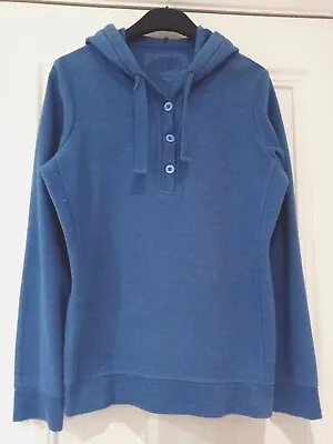 Ladies Fat Face Blue Hooded Top Size 10 • £7