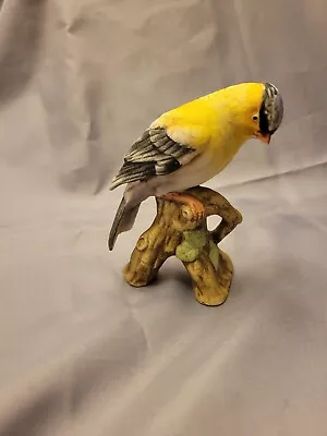 Vintage Lefton Hand Painted Gold Finch Bird Figurine 4  Tall • $11