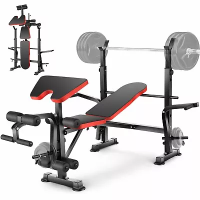 600lbs 5 In 1 Adjustable Olympic Weight Bench Set Full Body Workout Heavy Duty:) • $159.99