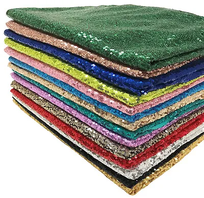 £0.99 • Buy Sequin Fabric Sparkly Shiny Bling Cloth Craft Dress Wedding Material 130cm Wide