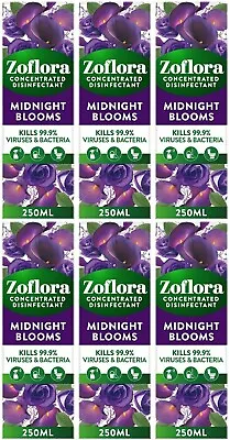 £23.50 • Buy 6 X Zoflora Concentrated Antibacterial Disinfectant Midnight Blooms 250 Ml