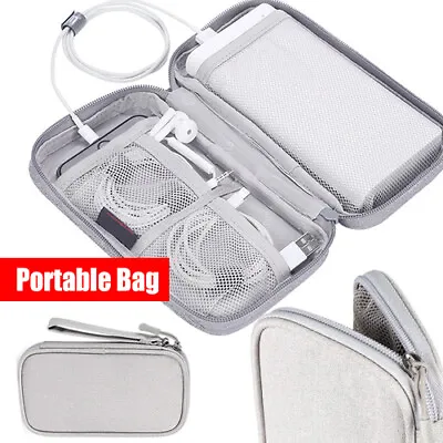 Cable Organiser Earphone Bag Electronics Accessories Case Travel Gadget Pouch UK • £6.49