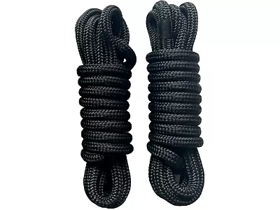 2 Pack Double Braided Nylon Boat Dock Lines 1/2in 15ft Marine Grade Mooring Rope • $19.50