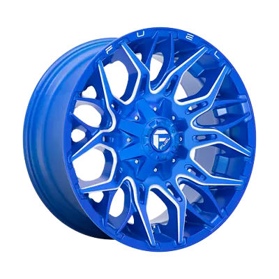 1 20 Inch Wheel Rim Blue Milled Fuel D770 Twitch Chevy GMC 20x10  8x180 Lug -18 • $421