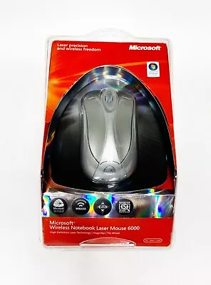 Microsoft Wireless Notebook Laser Mouse 6000 Silver Model B5W-00001 NIB  • $59.97