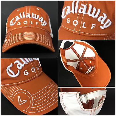 Callaway Golf New Era Embroidered Orange White Cotton Adjustable Strapback Hat • $12.89