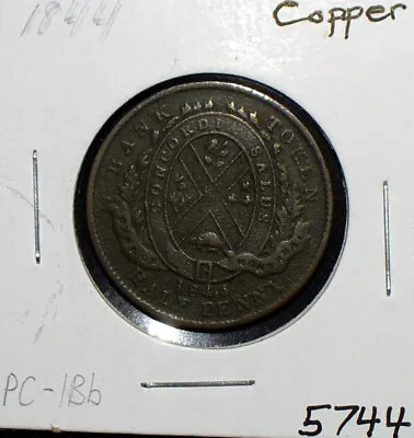 Canada Bank Of Montreal 1844 Half Penny Copper Token • $6