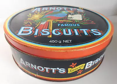 Vintage Arnott's Biscuits Tin Parrot Shortbread Monte Carlo Maryland Venetian • $35