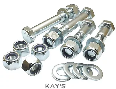 M10 Bolts + Nyloc Nuts + Washers High Tensile Part Threaded Hex Head 8.8 Zinc • £28.69