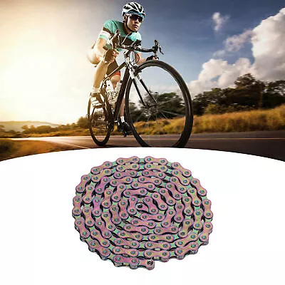 9 Speed Colorful Ultralight Bicycle Chain MTB Road Bike Manganese Steel • $24.09