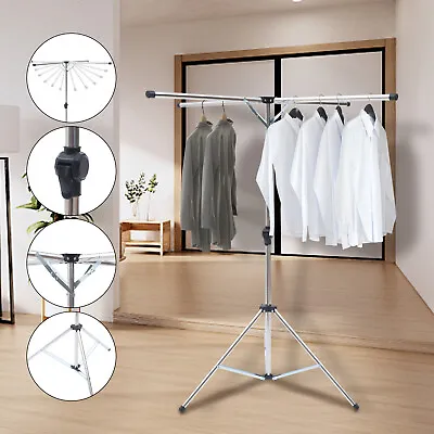 Folding Portable Clothes Drying Rack Adjustable Metal Drying Rack Large Capacity • $33.25