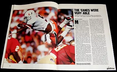 Miami Hurricanes Over Florida State 1987 Comeback Pictorial Michael Irvin • $23