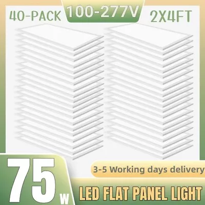 2X4FT LED Flat Panel Light 8400LM 75W 5000K Dimmable Drop Ceiling Office Lights • $1353