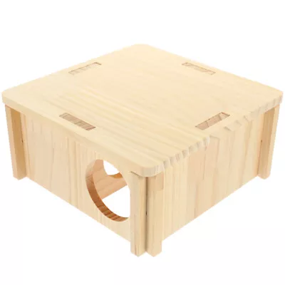  Wooden Hideout House Chinchilla Cage Accessories Turtle Toy • £17.38