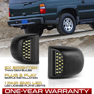 $10.98 • Buy For 00-06 Chevy Tahoe Suburban GMC Yukon XL LED License Plate Light Lamp Pair