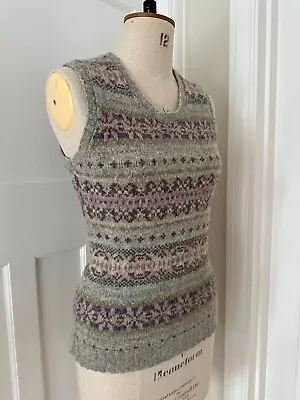 Eribe Westray Fair Isle Haresfoot Soft Shetland Knit Vest Tank Top S Chest 34  • £60