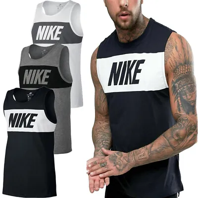 £12.99 • Buy Nike Mens Vests Tanks Sleeveless Retro Logo Vest Workout Gym Fitness Running Top